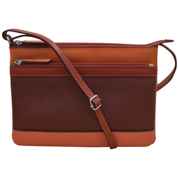 Double Zip Crossbody Bag Autumnal Multi
