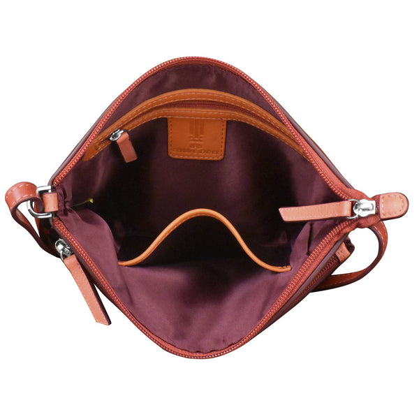 Double Zip Crossbody Bag Autumnal Multi