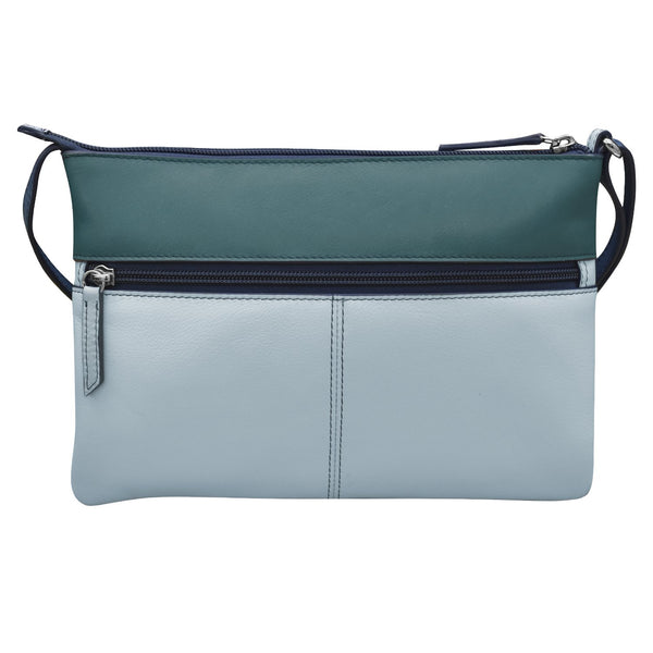 Double Zip Crossbody Bag Denim Multi