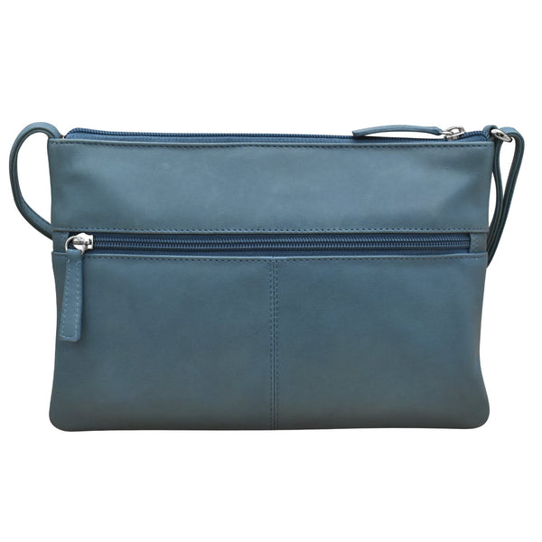 Double Zip Crossbody Bag Jeans Blue