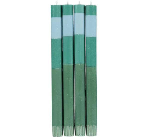 Teal Color-Block Tapers, set of 4