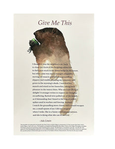 Ada Limon "Give Me This" / Barry Moser Broadside