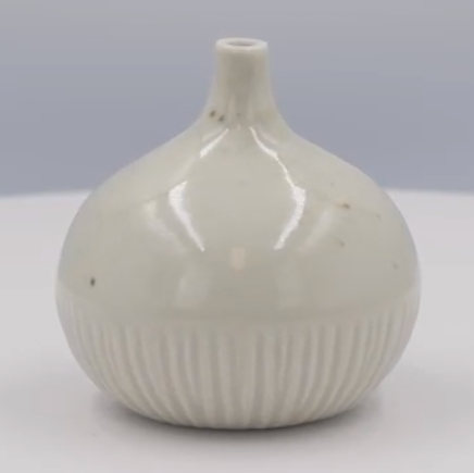 Bud Vase, 2-Patterned in White