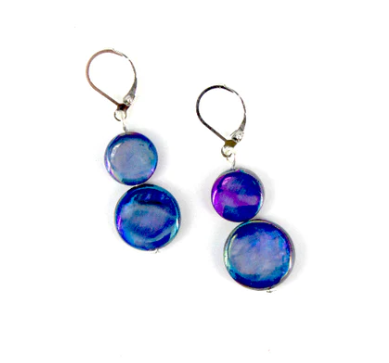 Double Mother of Pearl Earrings, multiple color options