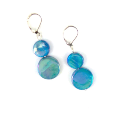 Double Mother of Pearl Earrings, multiple color options