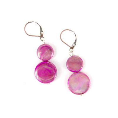 Double Mother of Pearl Earrings, multiple color options