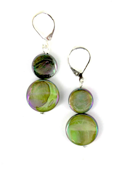 Double Mother of Pearl Earrings, multiple color options