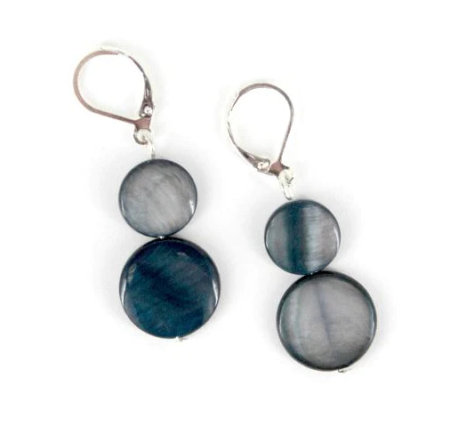 Double Mother of Pearl Earrings, multiple color options