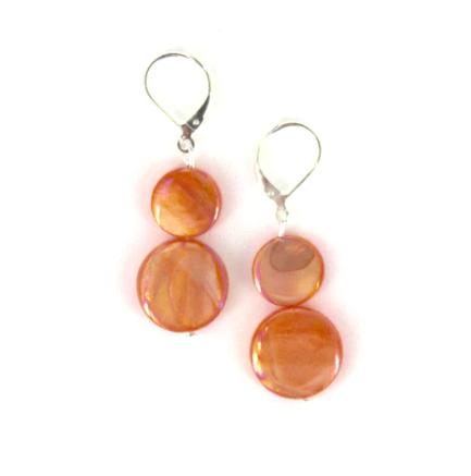 Double Mother of Pearl Earrings, multiple color options