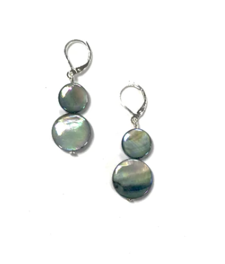 Double Mother of Pearl Earrings, multiple color options
