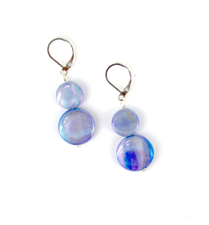 Double Mother of Pearl Earrings, multiple color options