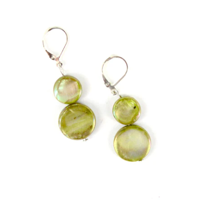 Double Mother of Pearl Earrings, multiple color options