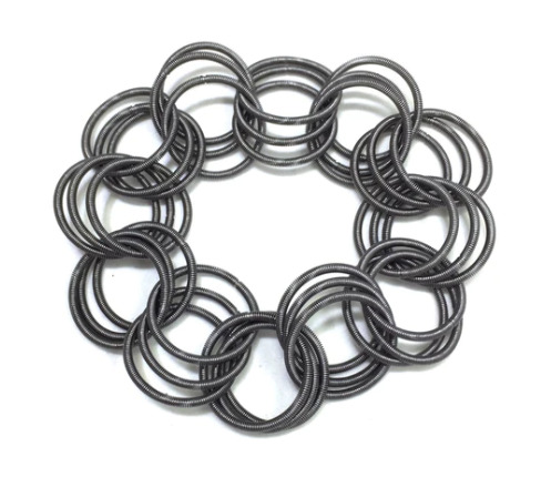 Spring Ring Piano Wire Bracelet, multiple options