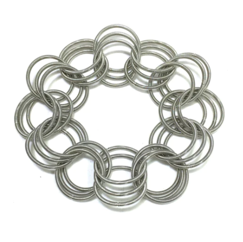 Spring Ring Piano Wire Bracelet, multiple options