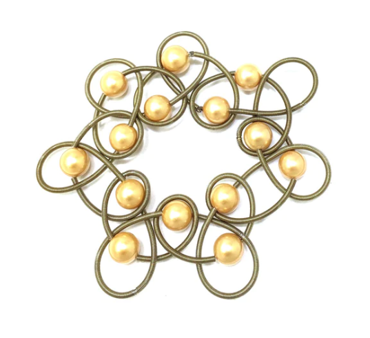 Lace Piano Wire + Pearl Bracelet, multiple options