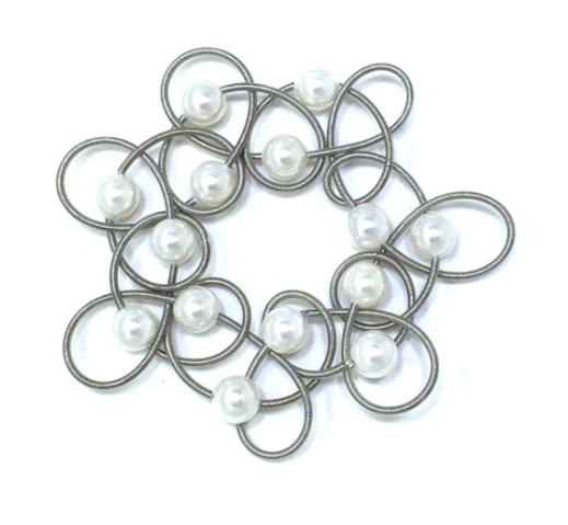 Lace Piano Wire + Pearl Bracelet, multiple options