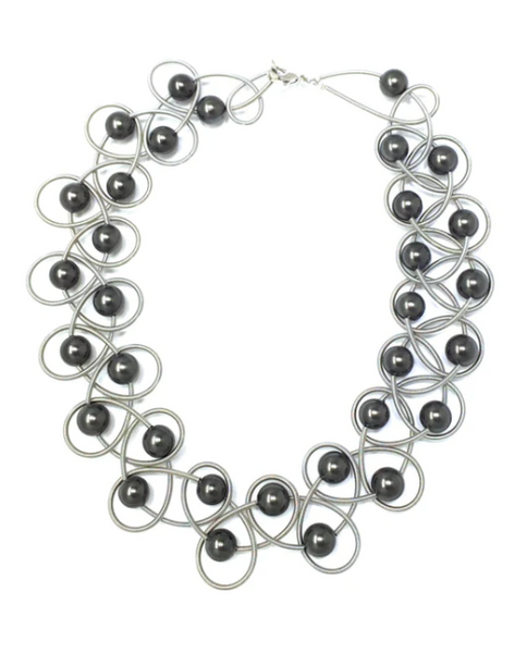 Lace Piano Wire + Pearl Necklace, multiple options