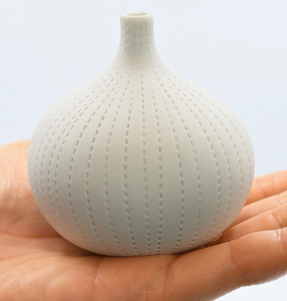 Bud Vase, Dotted Lines on White