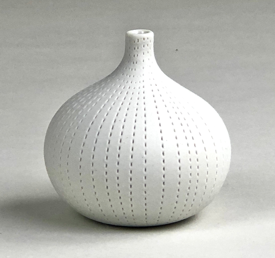 Bud Vase, Dotted Lines on White