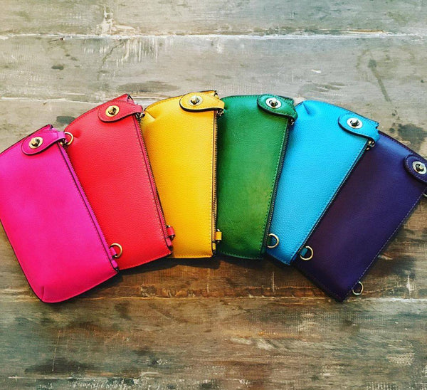 Mini-Wristlet and Crossbody, various shades