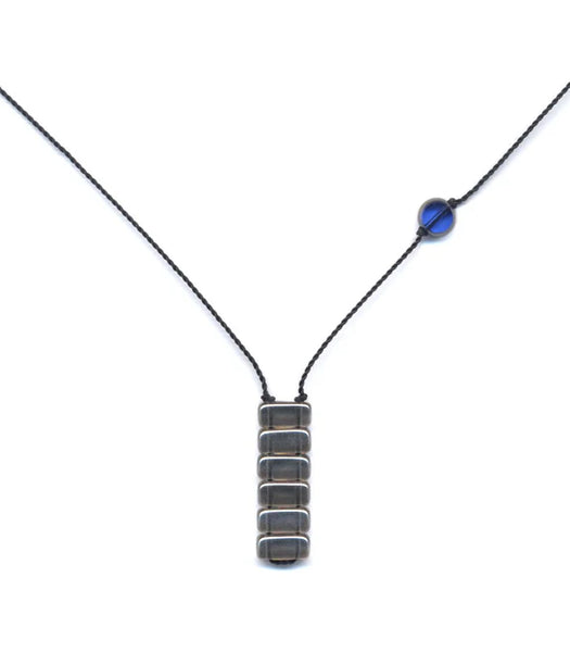 Vertical Grey and Blue Necklace