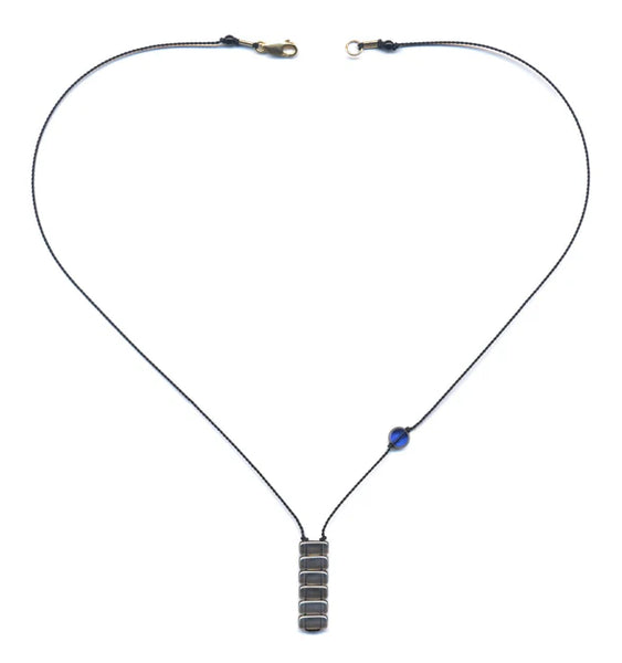Vertical Grey and Blue Necklace