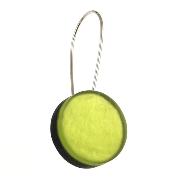 earring earrings steel wire colorful circles mother of pearl Philippines scma smith college museum of art lime green