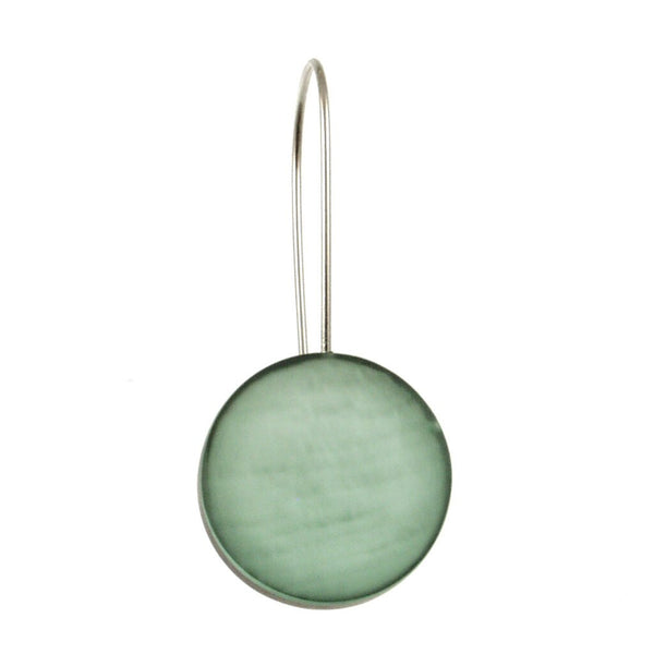 earring earrings steel wire colorful circles mother of pearl Philippines scma smith college museum of art teal green