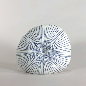 white porcelain blue glaze handmade handcrafted vase geometric display scma smith college museum of art