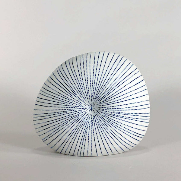 white porcelain blue glaze handmade handcrafted vase geometric display scma smith college museum of art