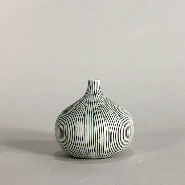 gray grey porcelain glaze stripe handmade handcrafted vase geometric display scma smith college museum of art