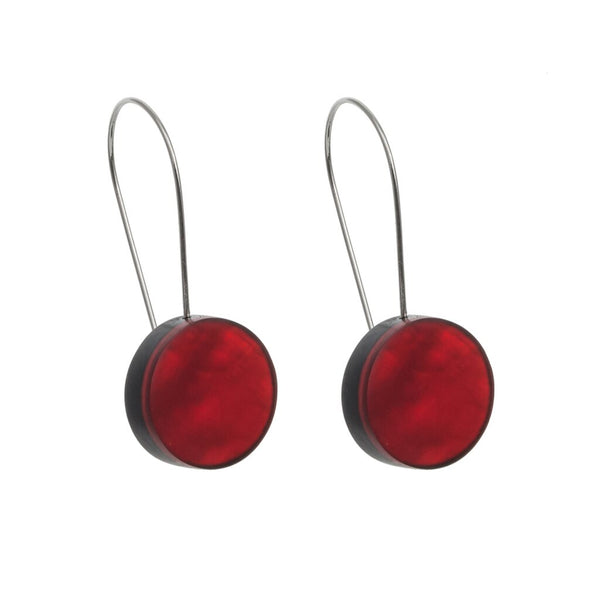 earring earrings steel wire colorful circles mother of pearl Philippines scma smith college museum of art red