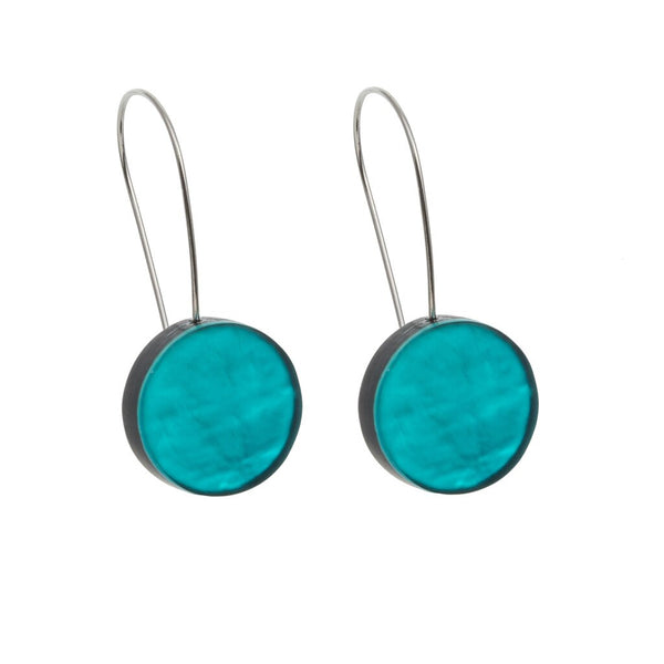 earring earrings steel wire colorful circles mother of pearl Philippines scma smith college museum of art blue turquoise