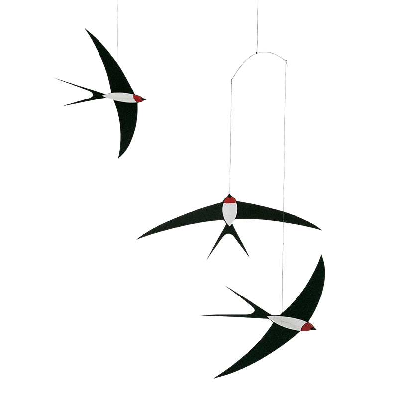 Three Flying Swallows Mobile