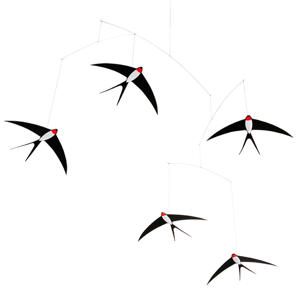 Five Flying Swallows Mobile