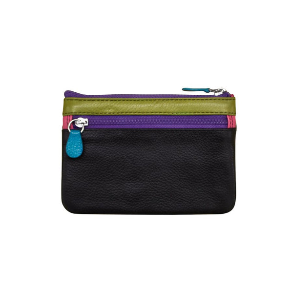 leather coin purse zipper colorful stripes green pink orange purple black wallet scma smith college art museum