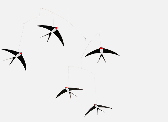 Five Flying Swallows Mobile
