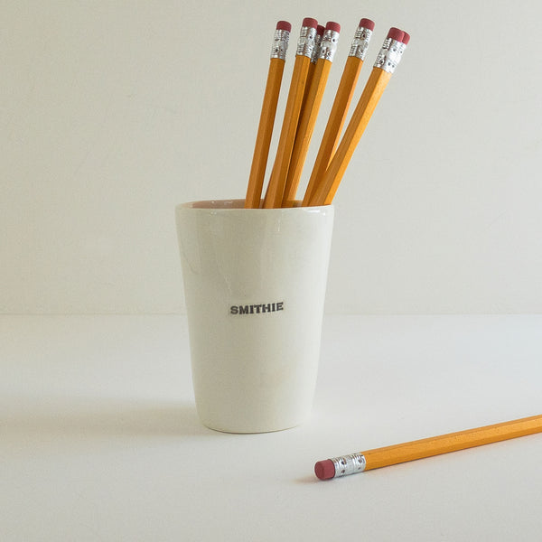 white porcelain dish cup tumbler smithie alum alumni alumnae handmade hand made scma smith college museum of art