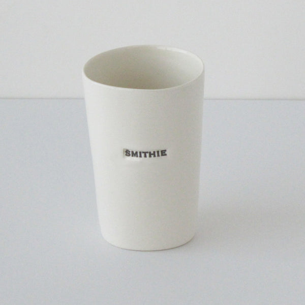 white porcelain dish cup tumbler smithie alum alumni alumnae handmade hand made scma smith college museum of art