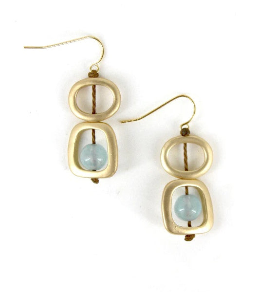 Geometric Link Earrings, gold or silver