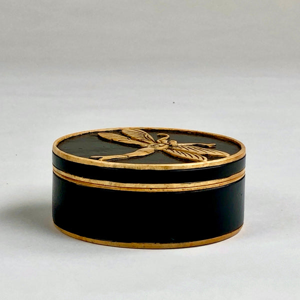 Carved Dragonfly Soapstone Box