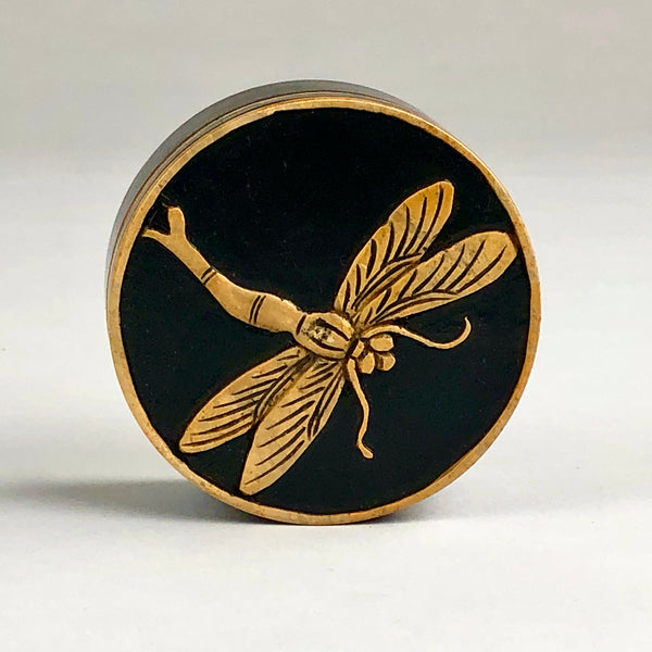 Carved Dragonfly Soapstone Box