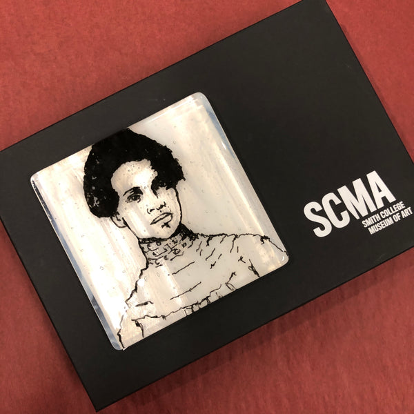 Laurie Freivogel glass coaster transparent grey white otelia cromwell handmade scma Smith College Museum of Art