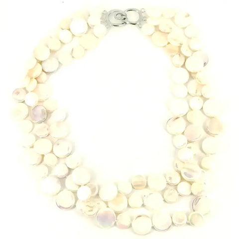 Ivory Mother of Pearl Three-Strand Necklace