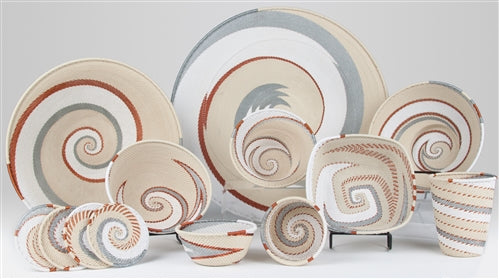 Telephone Wire Bowl: Silver Sea, various sizes