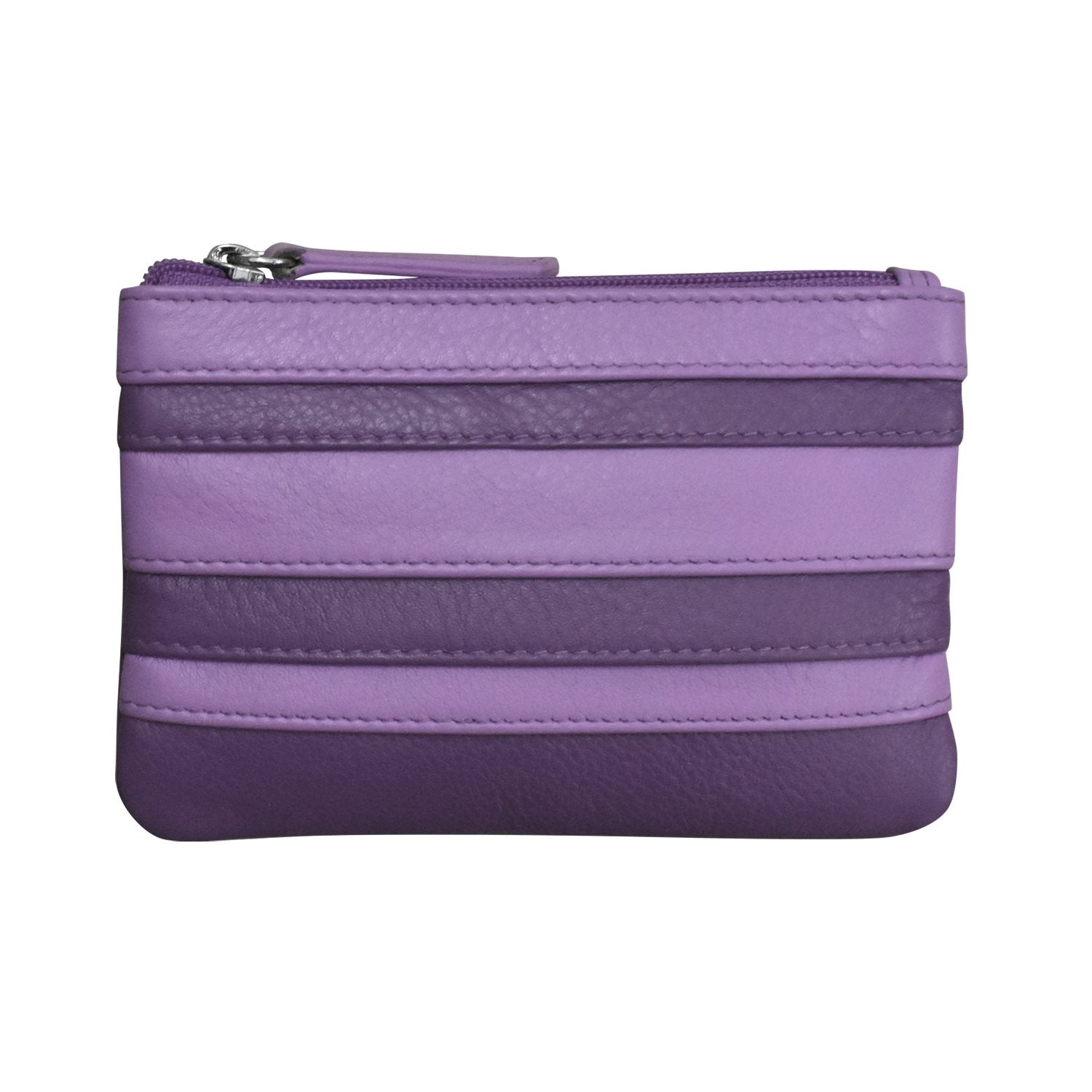 Striped Leather Coin Purse Planet Purple