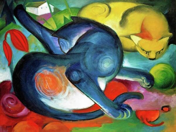 Franz Marc "Two Cats" Socks, 2 sizes