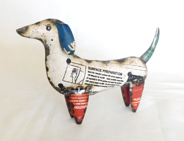 Long Dog of Up-cycled Metal
