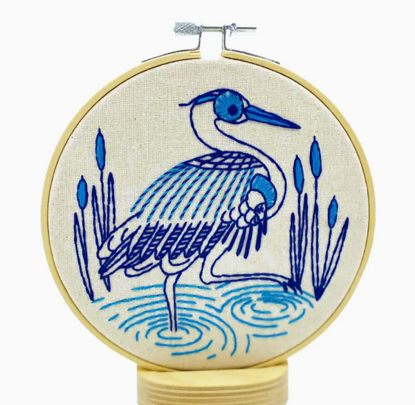 Blue Heron Embroidery Kit