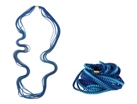 Pleated Necklace in Cool Hues, multiple color options